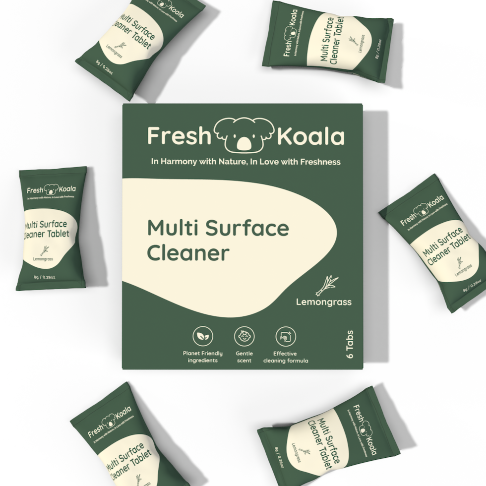 Fresh Koala multi surface cleaner with lemongrass scent.