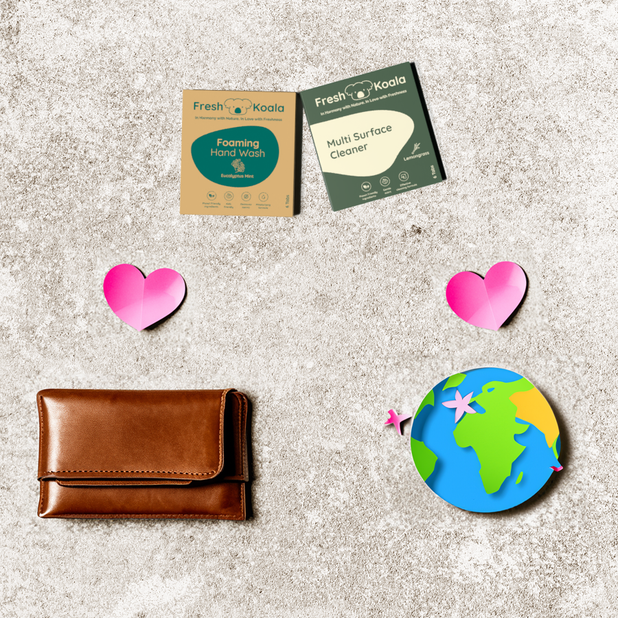Image Showcasing Cost and Environmental Benefits of Fresh Koala's Sustainable Products